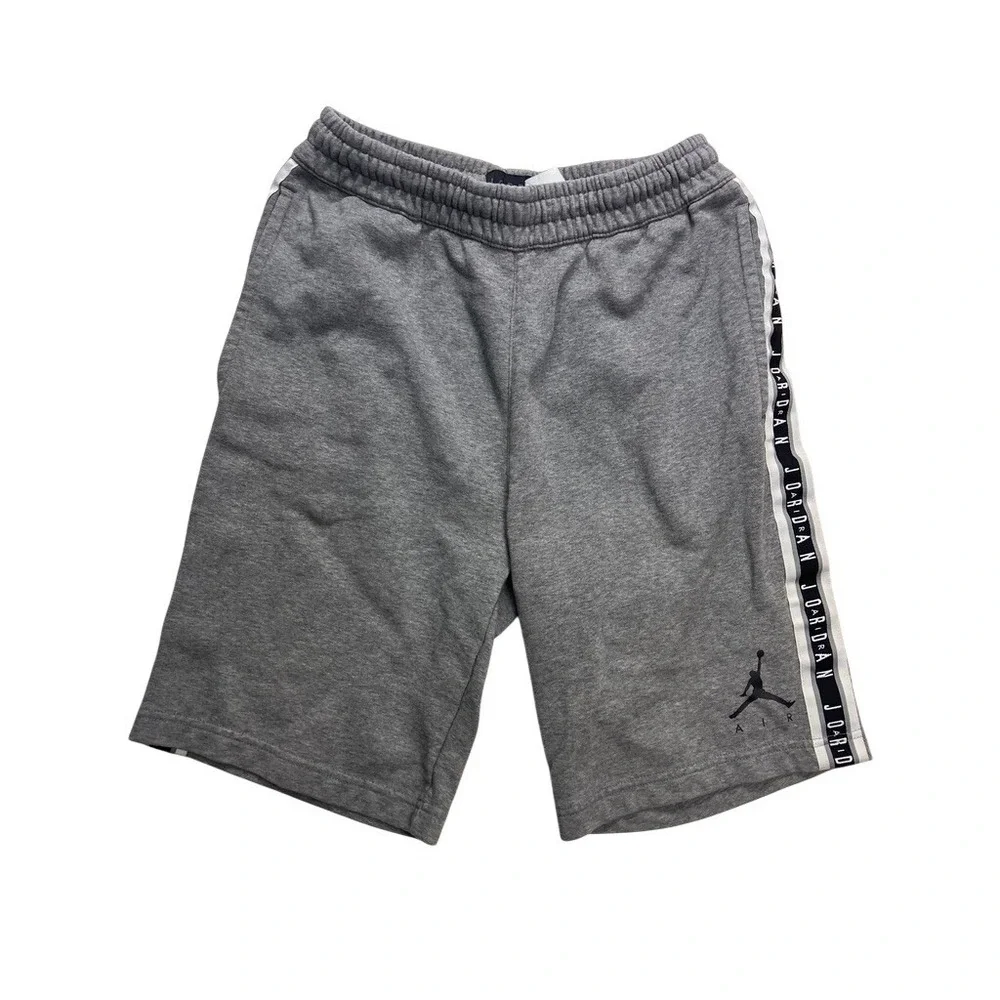 Jordan Sweat‎ Shorts Mens Small Gray Fleece Tape Logo Jumpman